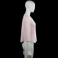 Long-sleeve top - Pink & White - Size S