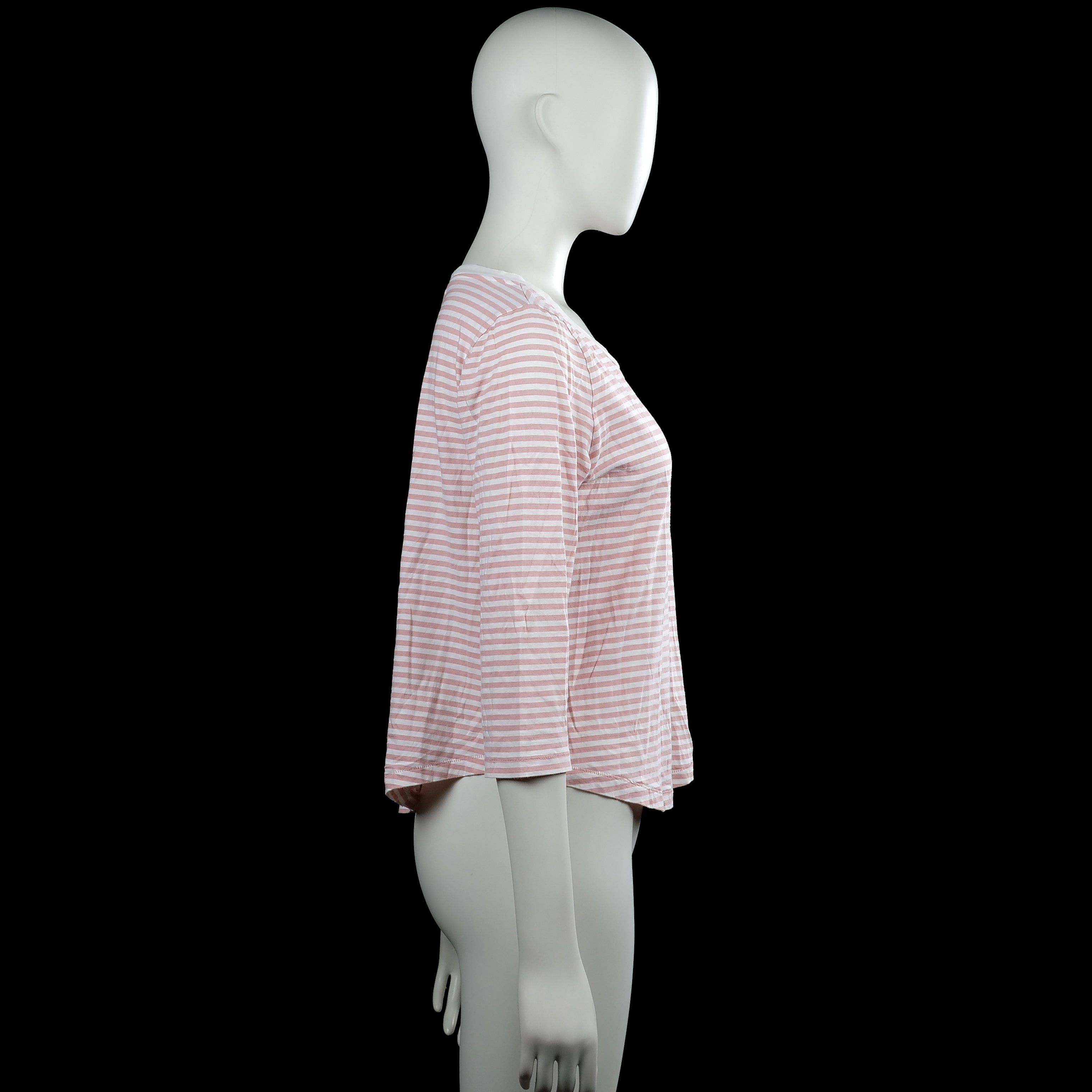 Long-sleeve top - Pink & White - Size S