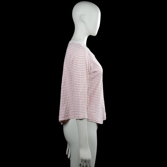 Long-sleeve top - Pink & White - Size S
