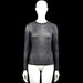 .Object - Long-sleeve top - Gray & Black - Size XS - Gray long-sleeve top with a round neck and black dotted pattern throughout. Straight hem and plain cuffs with no visible closures.