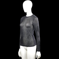 Long-sleeve top - Gray & Black - Size XS