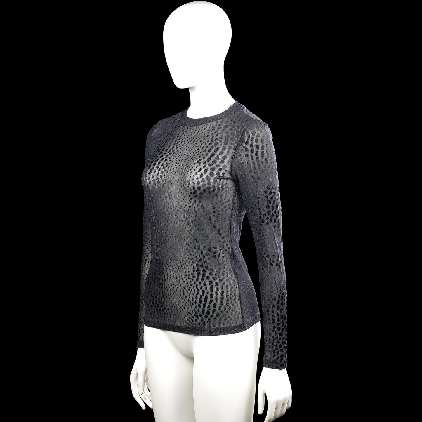 Long-sleeve top - Gray & Black - Size XS