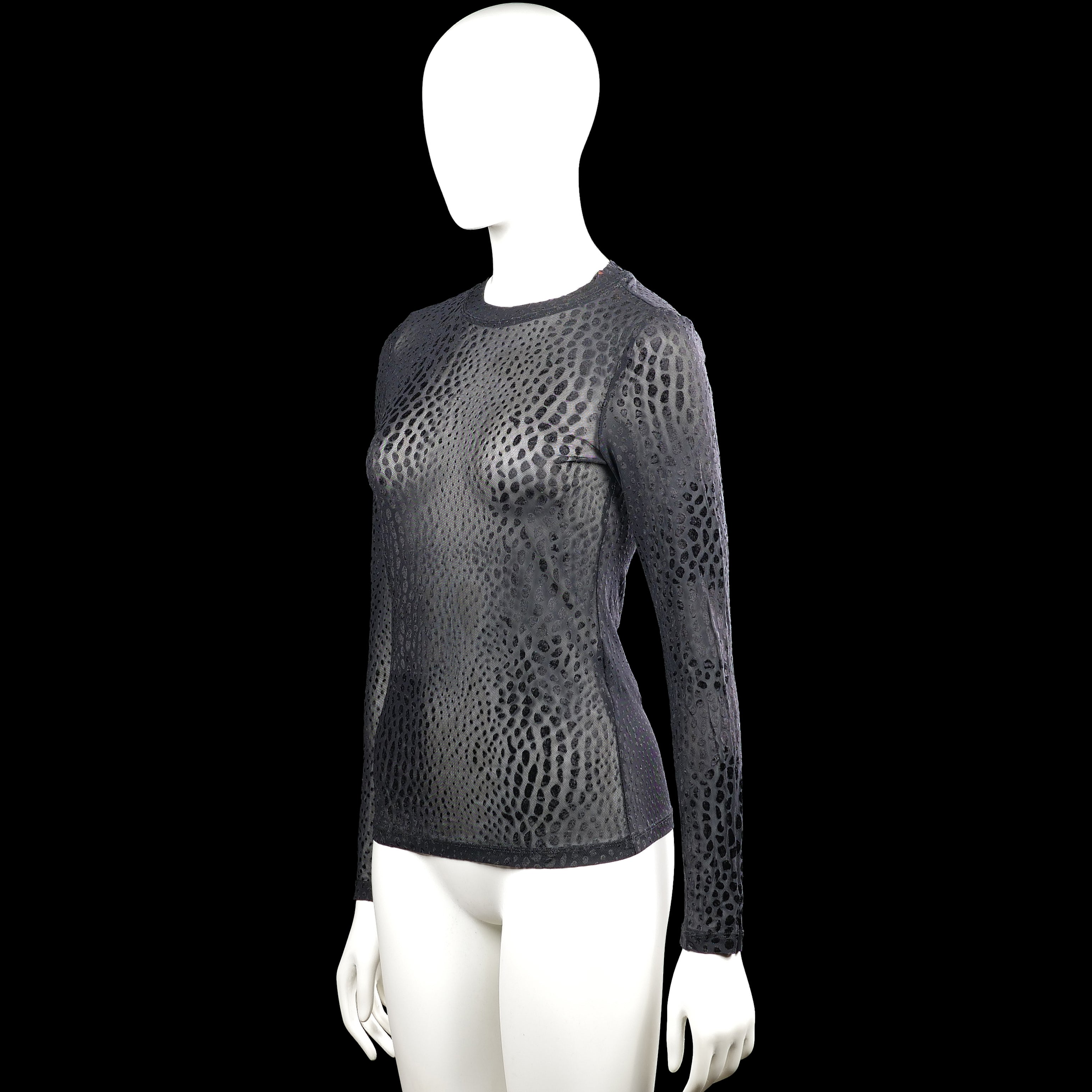 Long-sleeve top - Gray & Black - Size XS