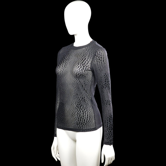 Long-sleeve top - Gray & Black - Size XS