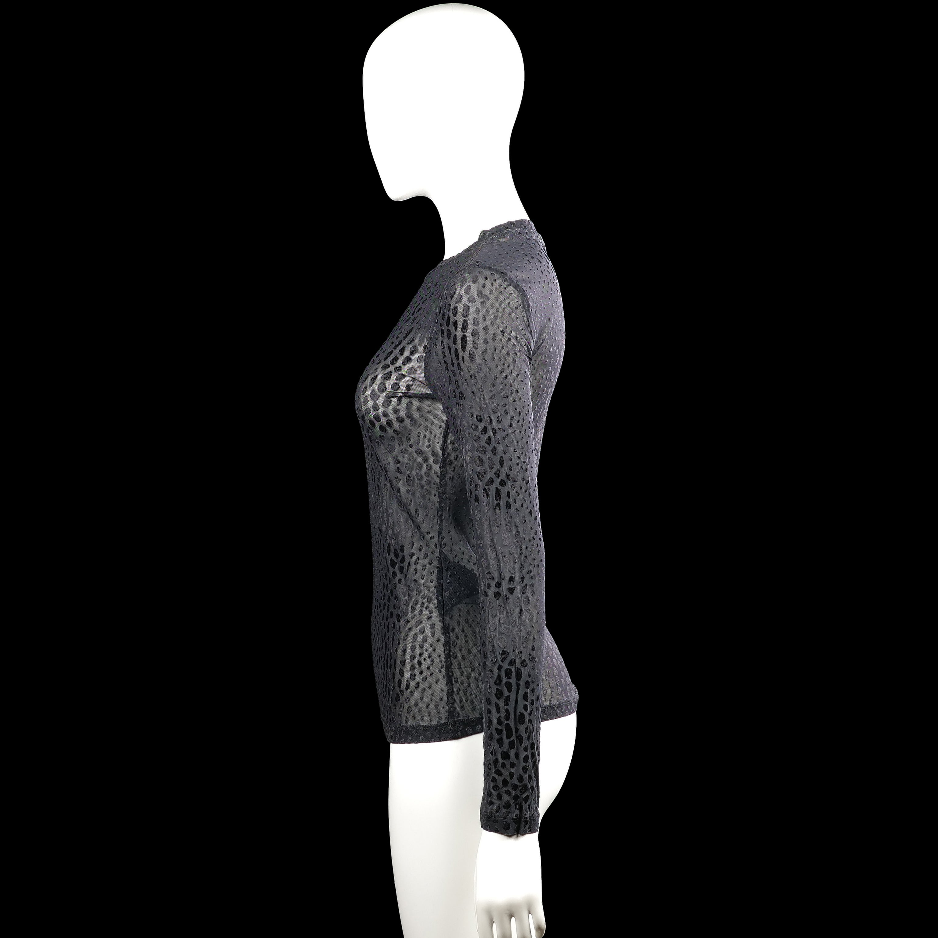 Long-sleeve top - Gray & Black - Size XS