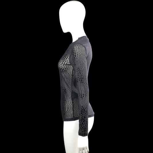 Long-sleeve top - Gray & Black - Size XS