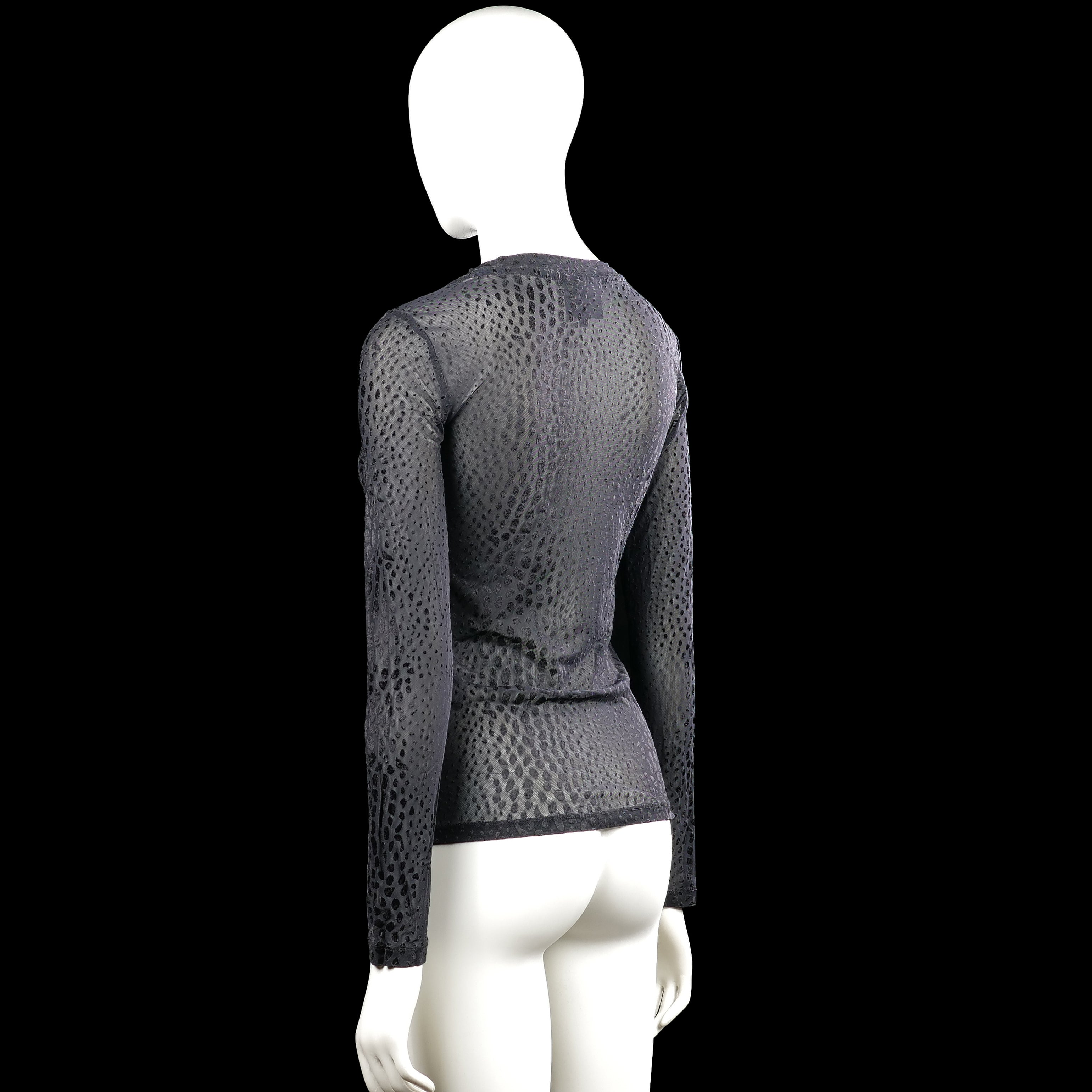 Long-sleeve top - Gray & Black - Size XS