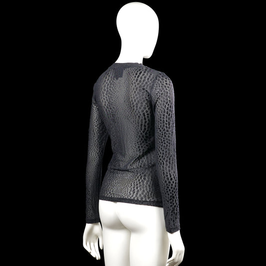 Long-sleeve top - Gray & Black - Size XS