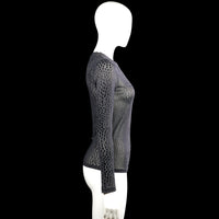 Long-sleeve top - Gray & Black - Size XS