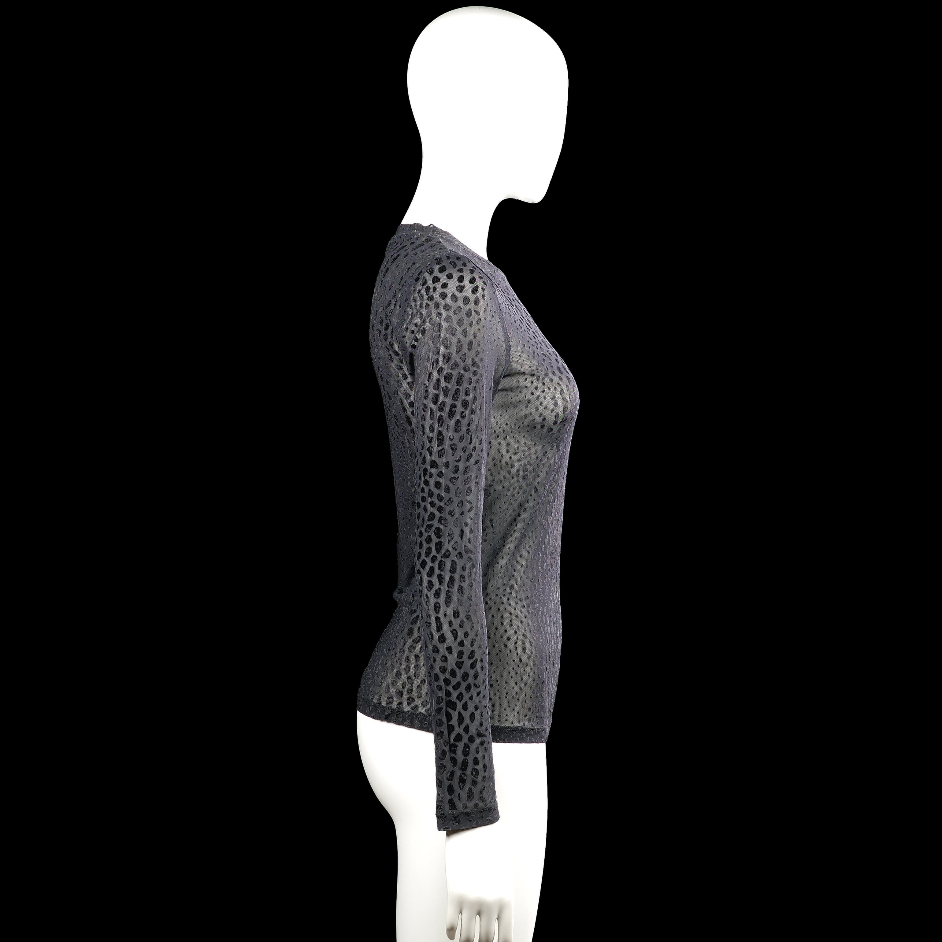 Long-sleeve top - Gray & Black - Size XS
