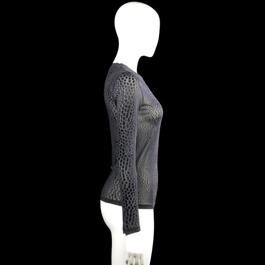 Long-sleeve top - Gray & Black - Size XS