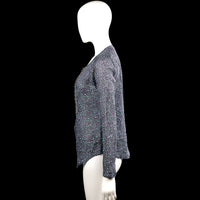 Long-sleeve top - Charcoal & Mint - Size S