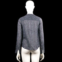 Long-sleeve top - Charcoal & Mint - Size S