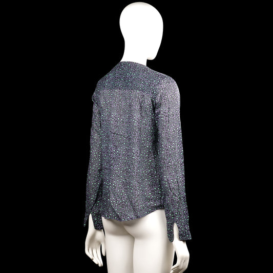 Long-sleeve top - Charcoal & Mint - Size S