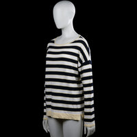 Long-sleeve top - Navy & White - Size XXL