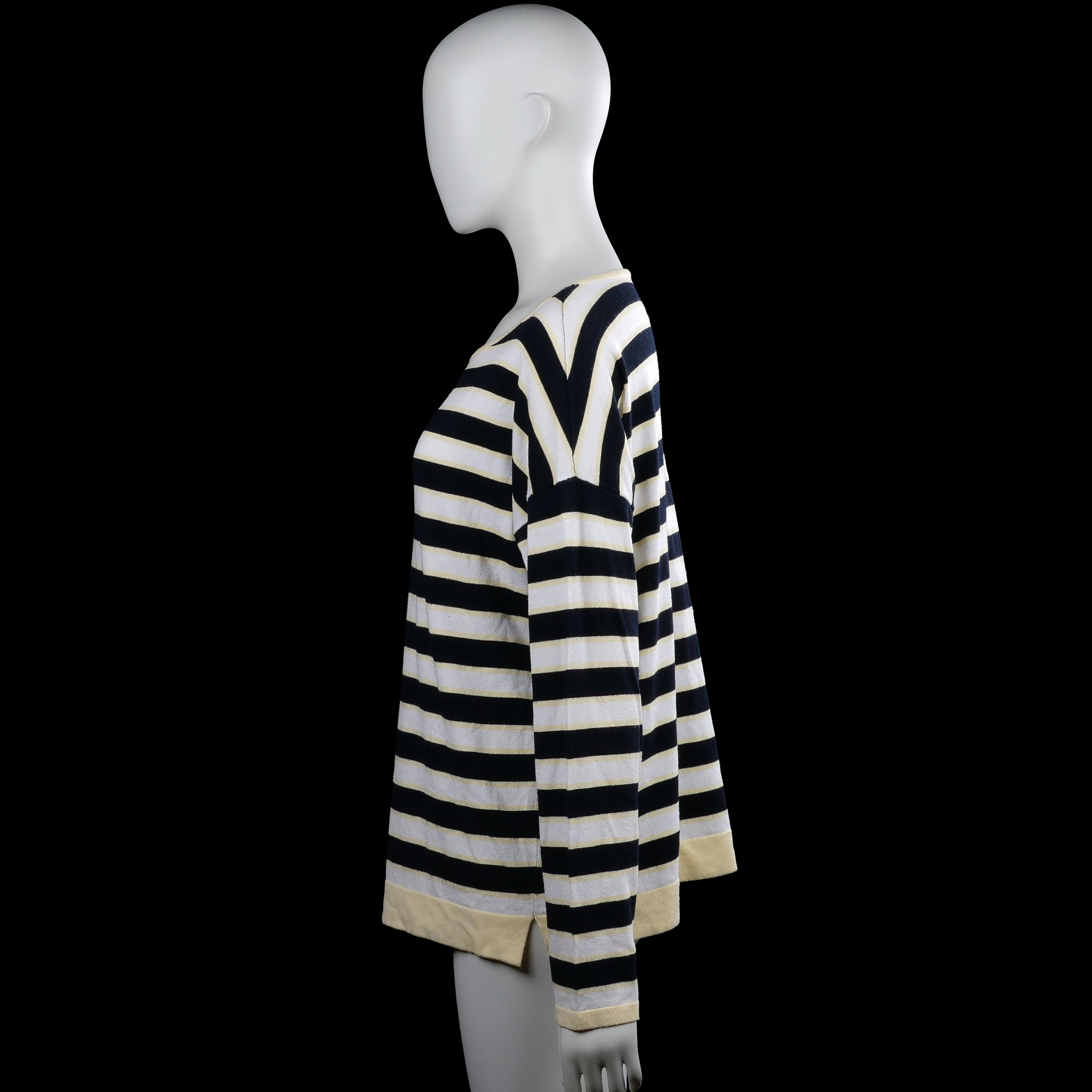 Long-sleeve top - Navy & White - Size XXL
