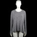 H&M - Long-sleeve top - Gray & Black - Size L - Gray and black long-sleeve top with a round neckline and solid appearance. Asymmetrical hem with an extended side panel; plain cuffs and no visible closures.