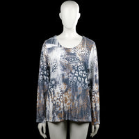 Dreamstar - Long-sleeve top - Multicolored - Size L - Multicolored printed top with a scoop neckline and long sleeves. Straight hem and plain cuffs.