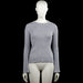 Topshop - Long-sleeve top - Gray - Size 36 - Gray solid ribbed top with a round neck and long sleeves. Features flared cuffs and a straight hem.