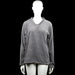 Long-sleeve top - Gray - Size M - Gray solid long-sleeve top with a V-neck and plain cuffs. Straight hem with no visible closures or pockets.