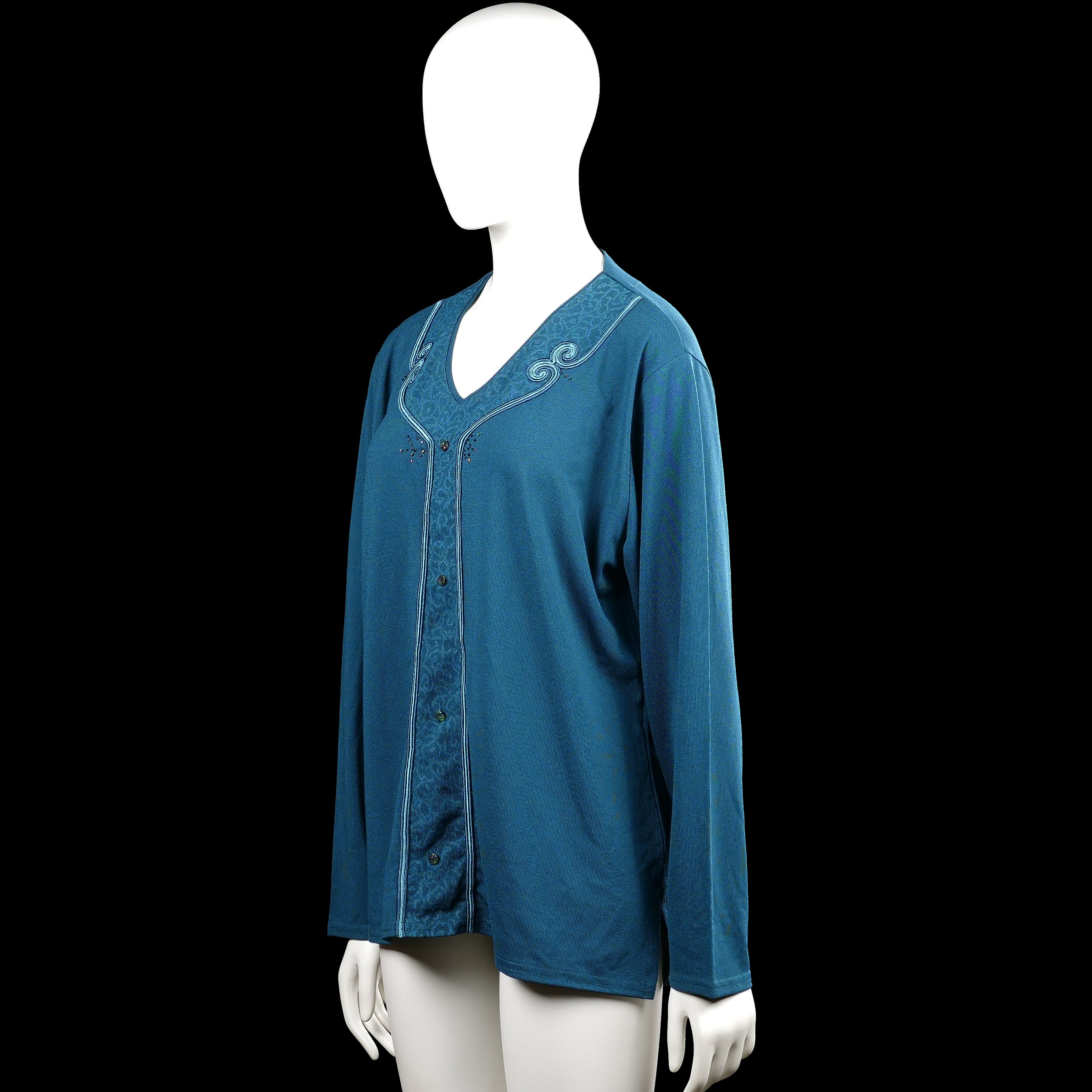 Long-sleeve top - Turquoise - Size XL - (NEW)