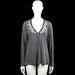 Didi - Long-sleeve top - Gray - Size XXL - Gray long-sleeve top with a V-neck and a partial button placket. Floral embroidery decorates both sides of the neckline, and the hem and cuffs are plain and straight.