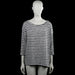Hema - Long-sleeve top - White & Dark Gray - Size M - White and dark gray striped top with a boat neck and three-quarter sleeves. Straight hem with plain cuffs.