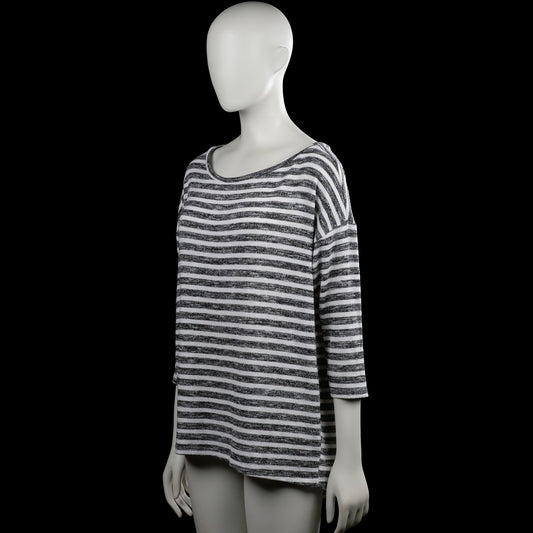 Long-sleeve top - White & Dark Gray - Size M