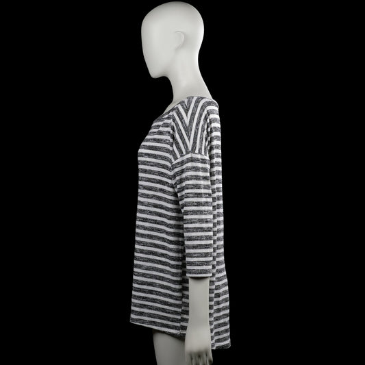 Long-sleeve top - White & Dark Gray - Size M