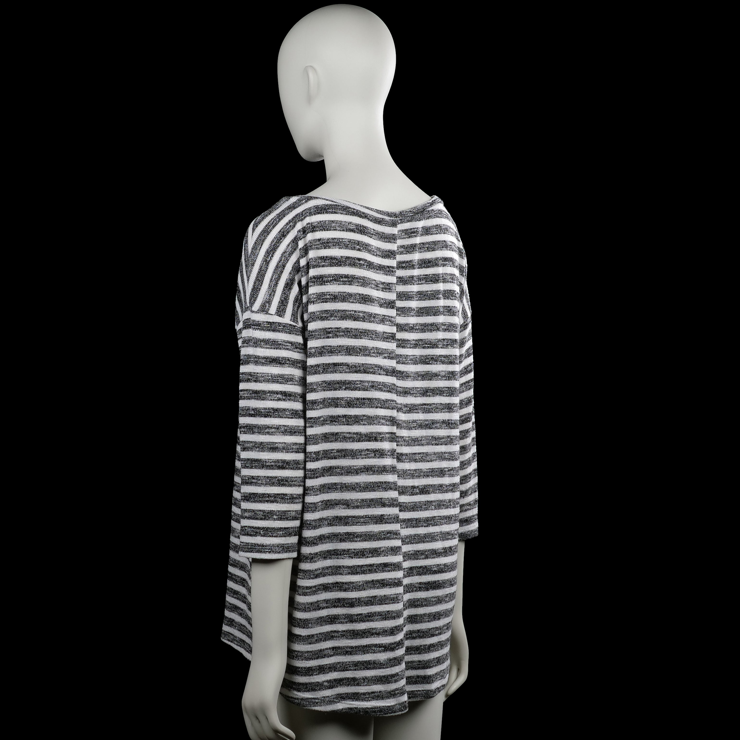 Long-sleeve top - White & Dark Gray - Size M