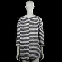 Long-sleeve top - White & Dark Gray - Size M