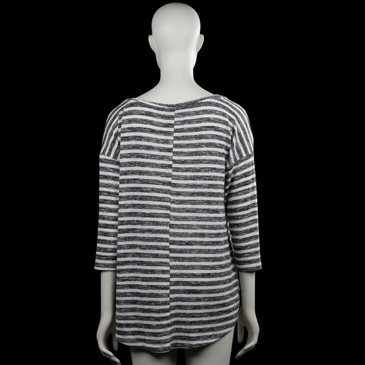 Long-sleeve top - White & Dark Gray - Size M