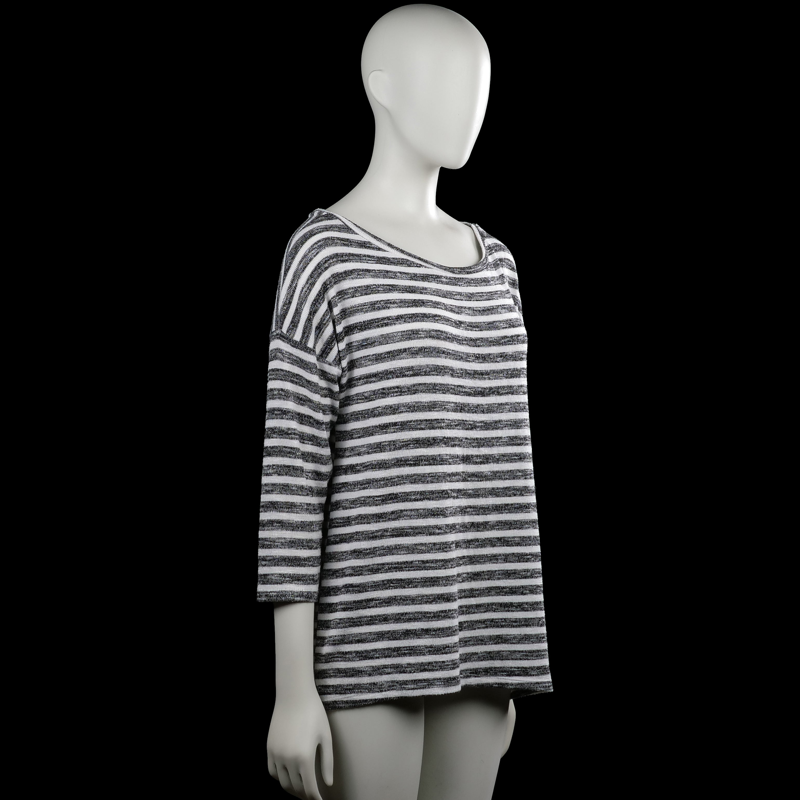 Long-sleeve top - White & Dark Gray - Size M