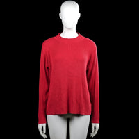 Ever.Me - Sweater - Red - Size L - Red ribbed solid top with a round neckline and long sleeves. Straight hem and plain cuffs.