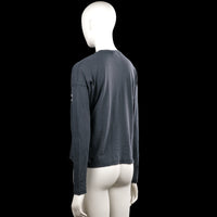 Long-sleeve top - Charcoal & White - Size XS