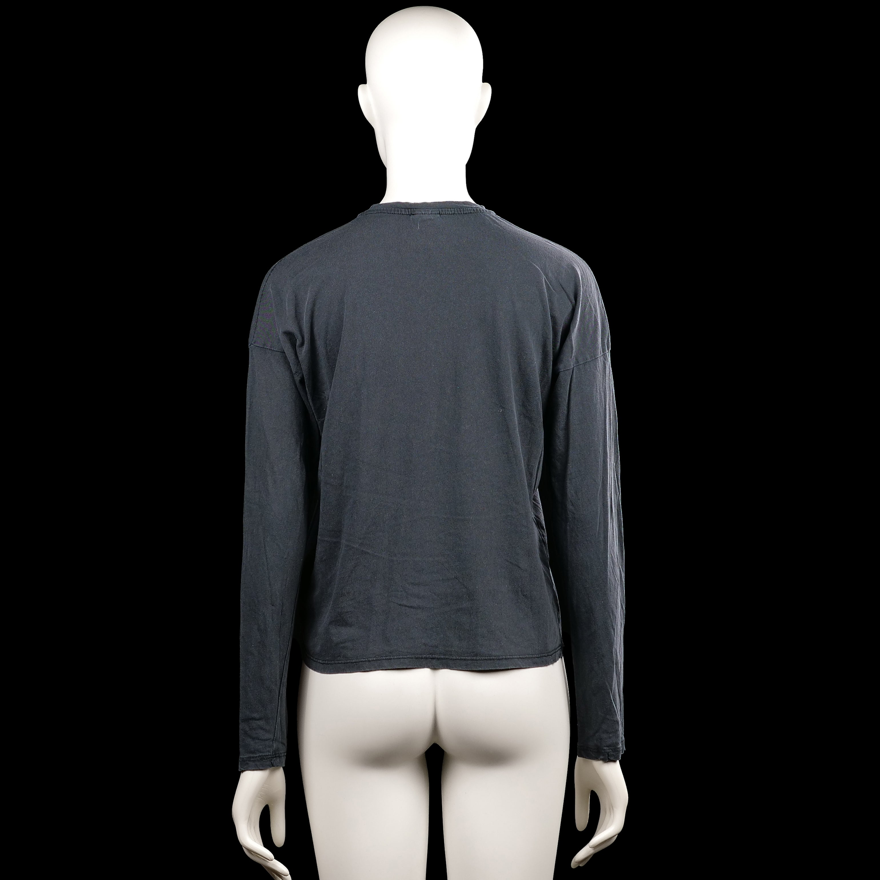 Long-sleeve top - Charcoal & White - Size XS
