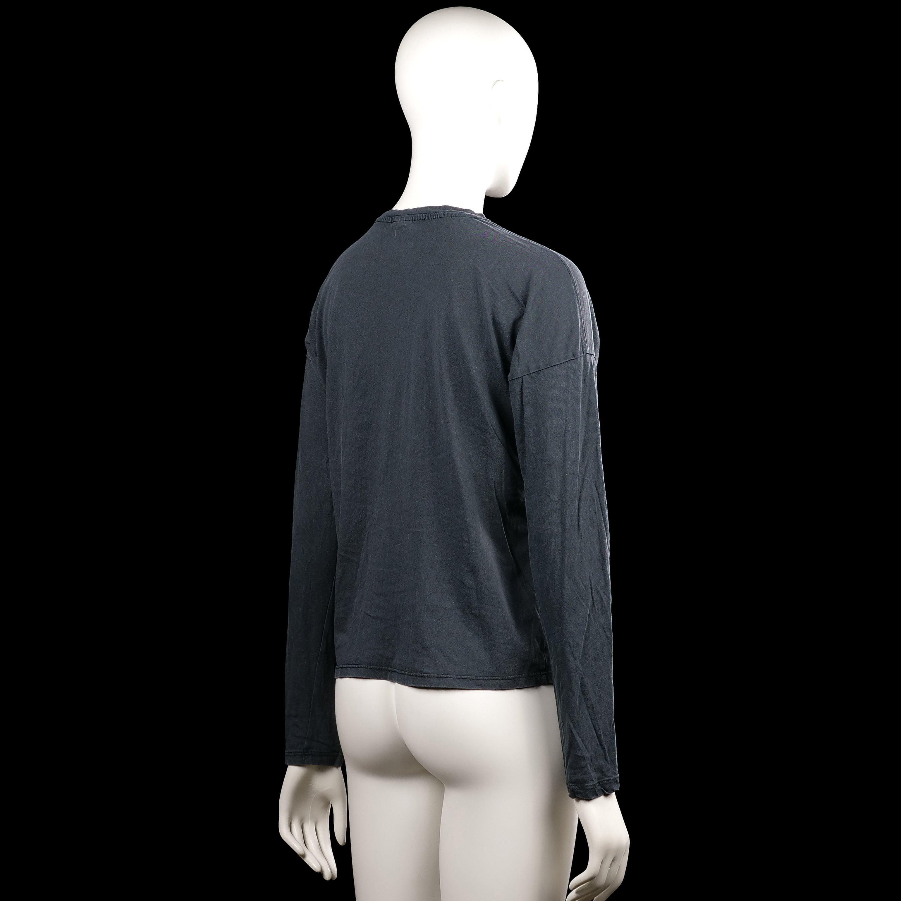Long-sleeve top - Charcoal & White - Size XS
