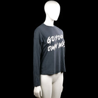 Long-sleeve top - Charcoal & White - Size XS
