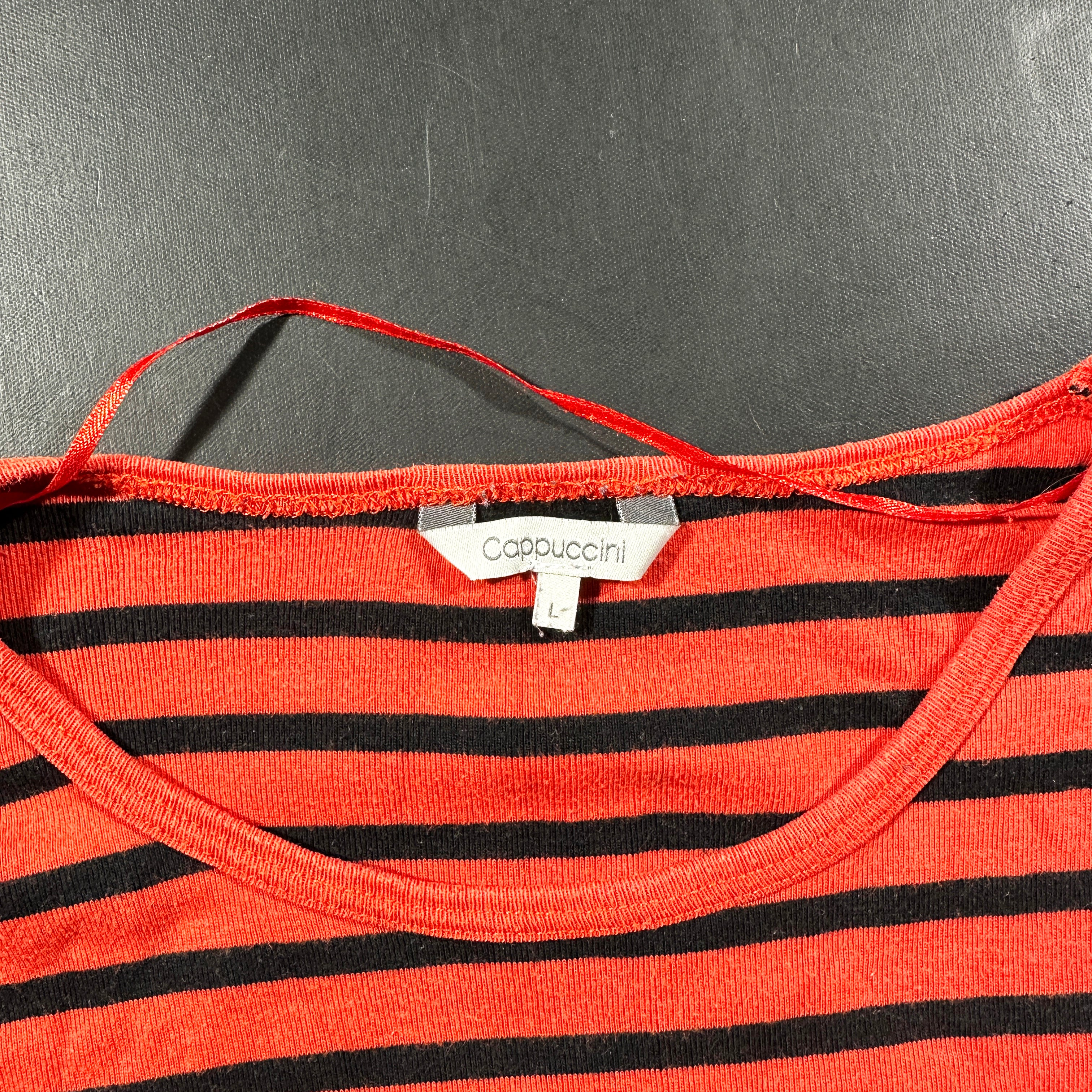 Long-sleeve top - Red & Black - Size L