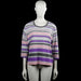 Brandtex - Long-sleeve top - Multicolored - Size XL - Multicolored striped top with a round neckline and three-quarter sleeves. Straight hem and plain cuffs.