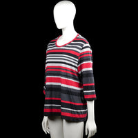 Long-sleeve top - Red & Charcoal - Size 2XL