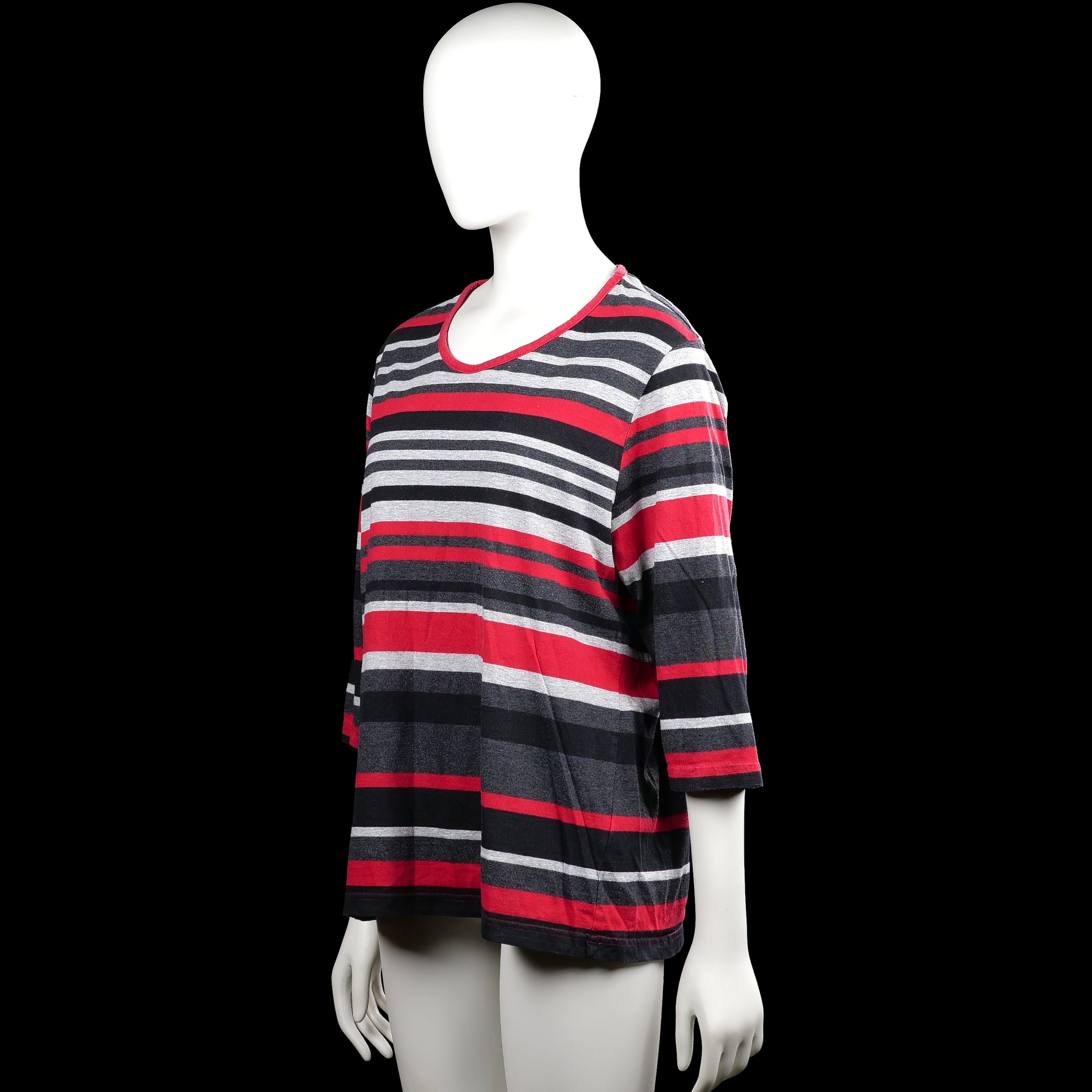 Long-sleeve top - Red & Charcoal - Size 2XL