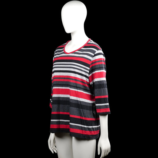 Long-sleeve top - Red & Charcoal - Size 2XL