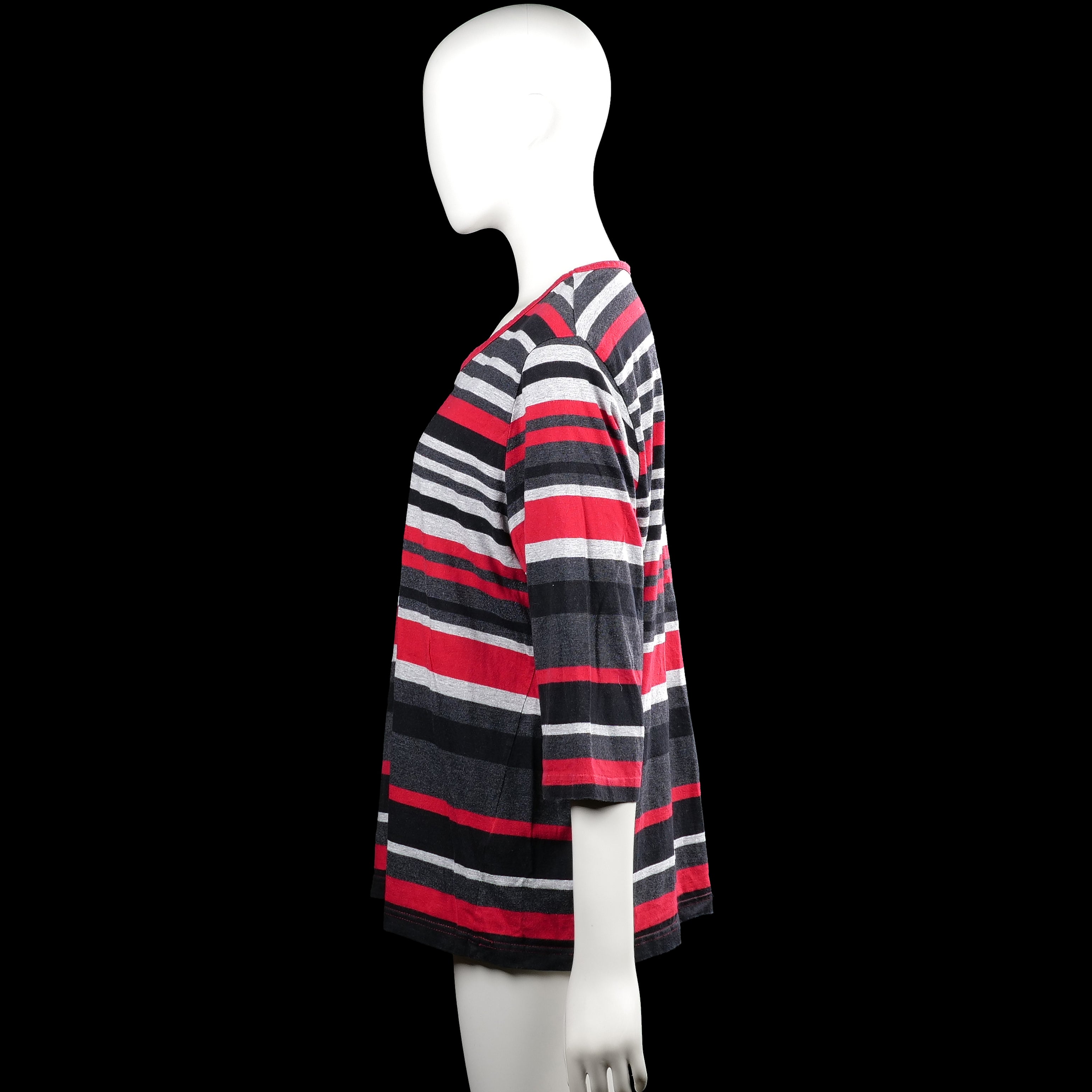 Long-sleeve top - Red & Charcoal - Size 2XL