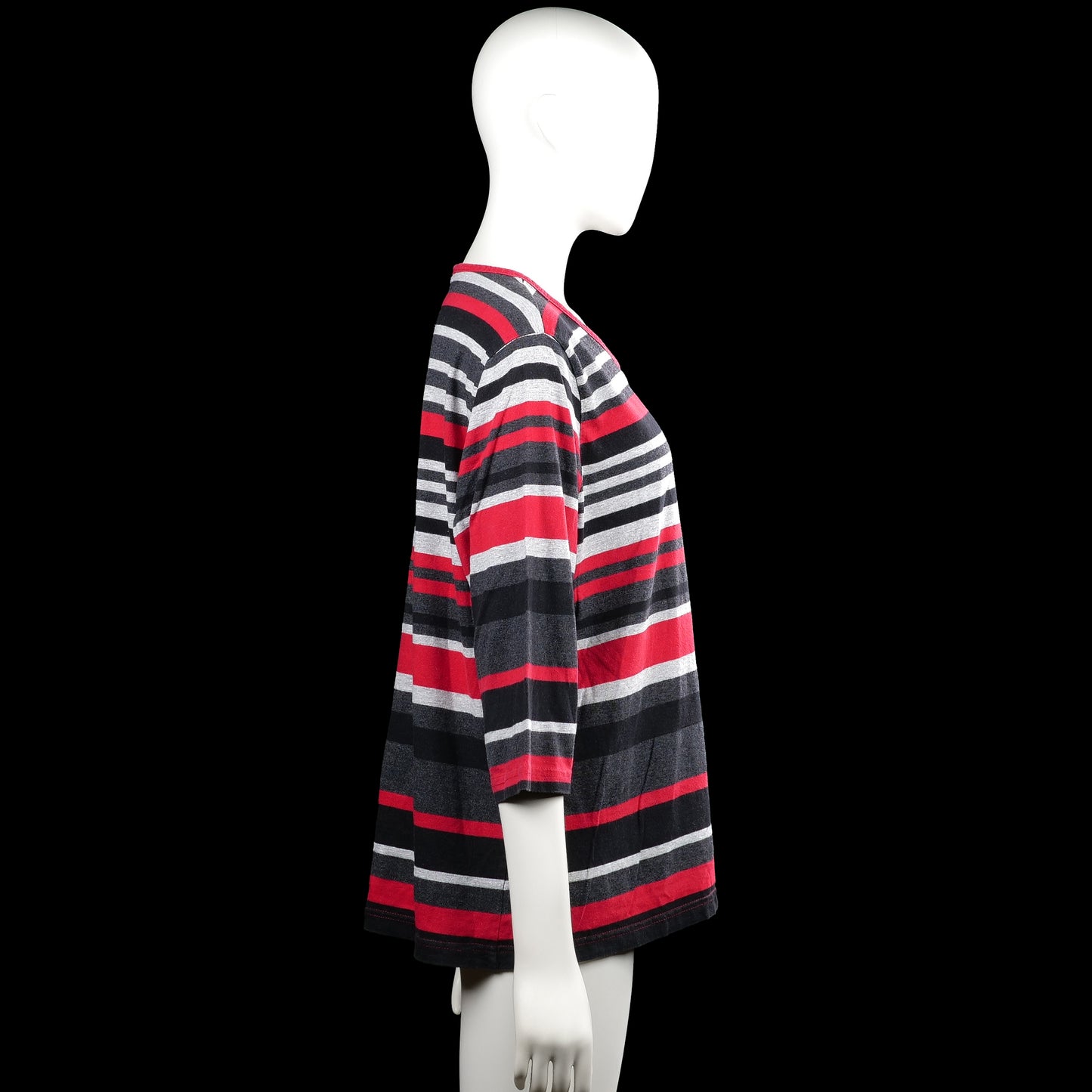 Long-sleeve top - Red & Charcoal - Size 2XL