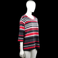 Long-sleeve top - Red & Charcoal - Size 2XL