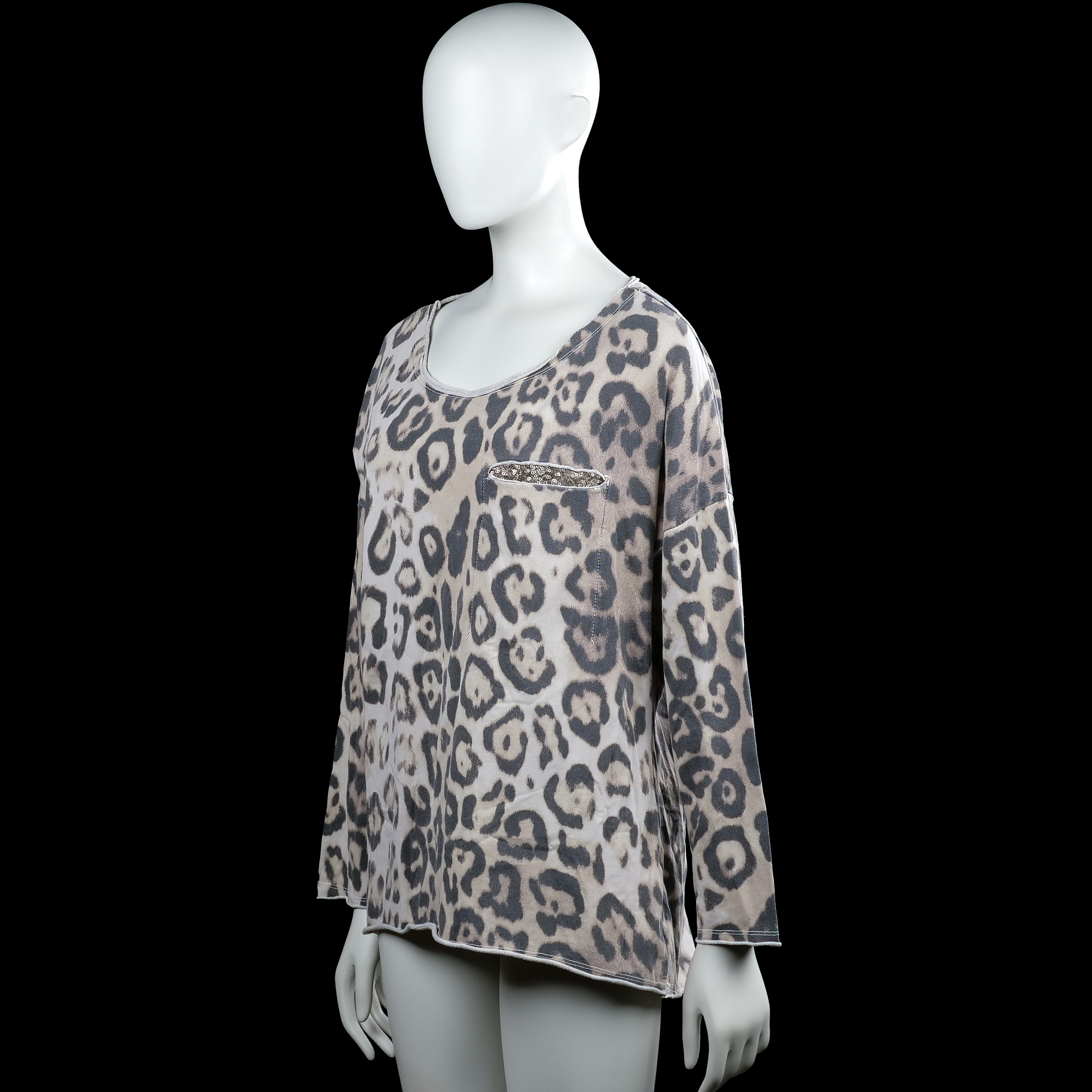 Tunic - Gray & Beige - Size L