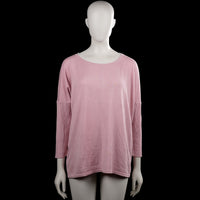 Free/quent - Sweater - Pink - Size XL - Pink solid top with a round neckline and long sleeves. Features ribbed cuffs and a straight hem.