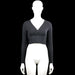 Shein - Long-sleeve top - Charcoal - Size S - Charcoal solid ribbed wrap-style cropped top with a V-neckline and long sleeves. Straight hem and plain cuffs.