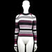 Atmosphere - Sweater - Black & White - Size 34 - Black and white striped long-sleeve top with a high neckline and shoulder cutouts. Straight hem and plain cuffs.